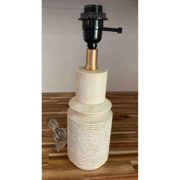 The Spring Shop Other - Minimalist Textured Ceramic Table Lamp Base Cream Neutral Boho Japandi Modern